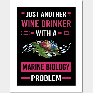 Wine Drinker Marine Biology Biologist Posters and Art